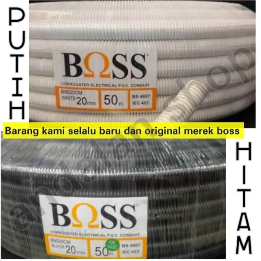 Jual Flexible Merk Boss Mm Hitam Putih Selang Spiral Belah Mm