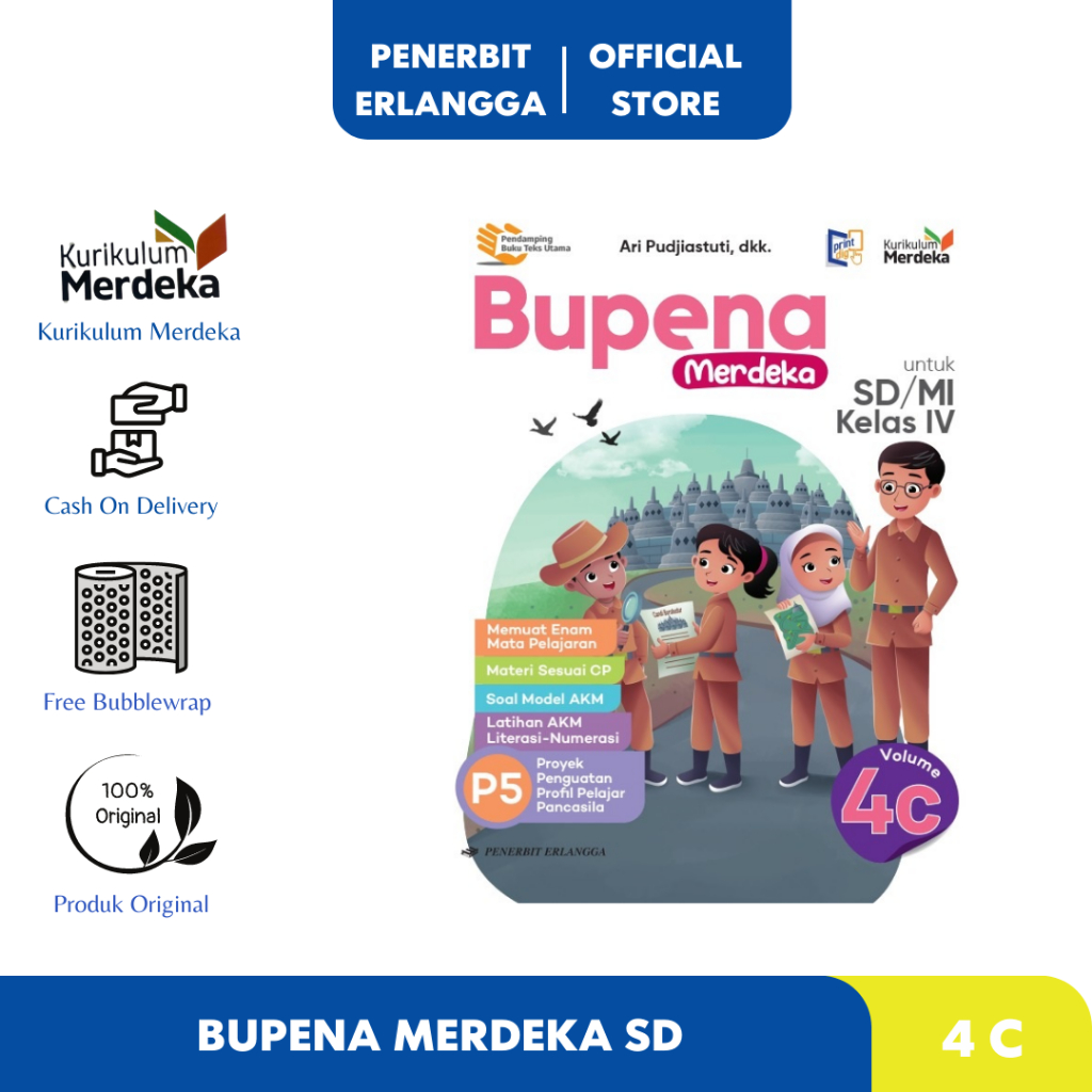 Jual BUPENA MERDEKA SD/MI KELAS 4C KURIKULUM MERDEKA -ERLANGGA | Shopee ...