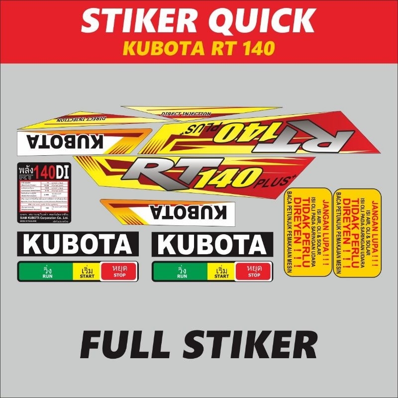 Jual Stiker Quick Traktor Kubota Rt Full Shopee Indonesia