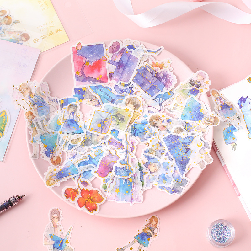 Jual 1 SET 40 PIECES STICKER DIY VINTAGE NATURE ANIMASI DEKORASI JURNAL