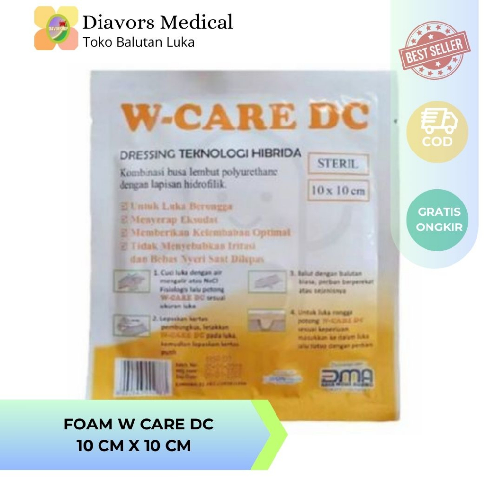 Jual W CARE DC 10X10CM 1PCS / Spon Penyerap Luka / Dressing Foam