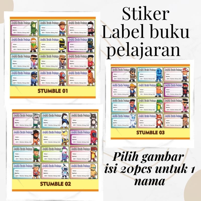 Jual Isi Pcs Stiker Mapel Label Buku Pelajaran Stiker Mata Pelajaran