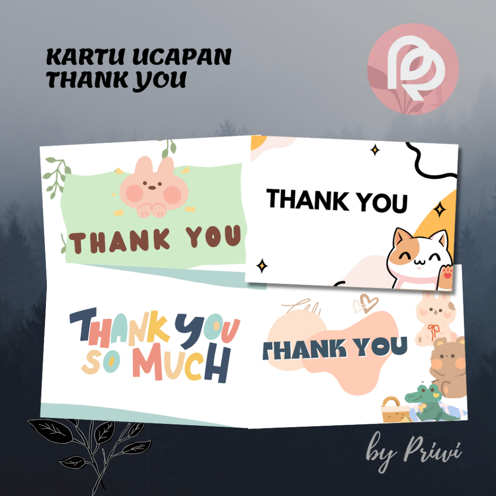 Jual Thanks Card Thank You Card Kartu Ucapan Terimakasih Thank Card Olshop Shopee Indonesia