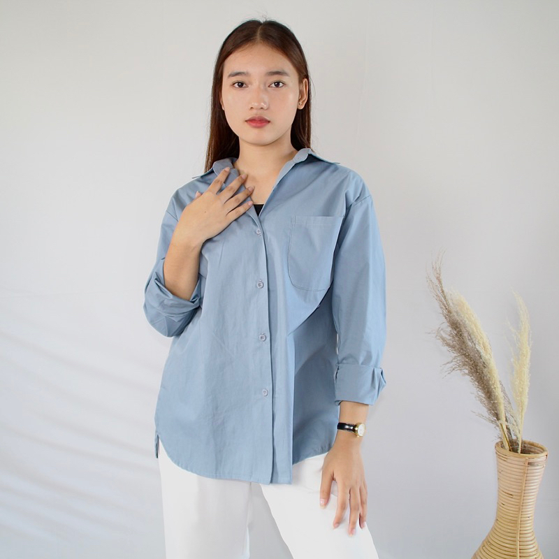 Jual NARA TOP Kemeja Katun Kemeja Oversized Atasan Wanita By Naraseka