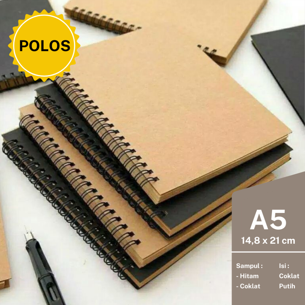 Jual Notebook Spiral A5 Vintage Simple Basic / Buku Tulis Spiral ...