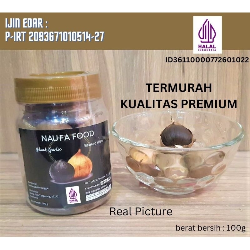 Jual Black Garlic Naufa Food - Bawang Lanang Hitam 100g | Shopee Indonesia