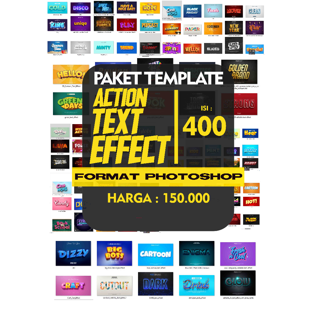 Jual PAKET ACTION TEXT EFFECT PSD | Shopee Indonesia