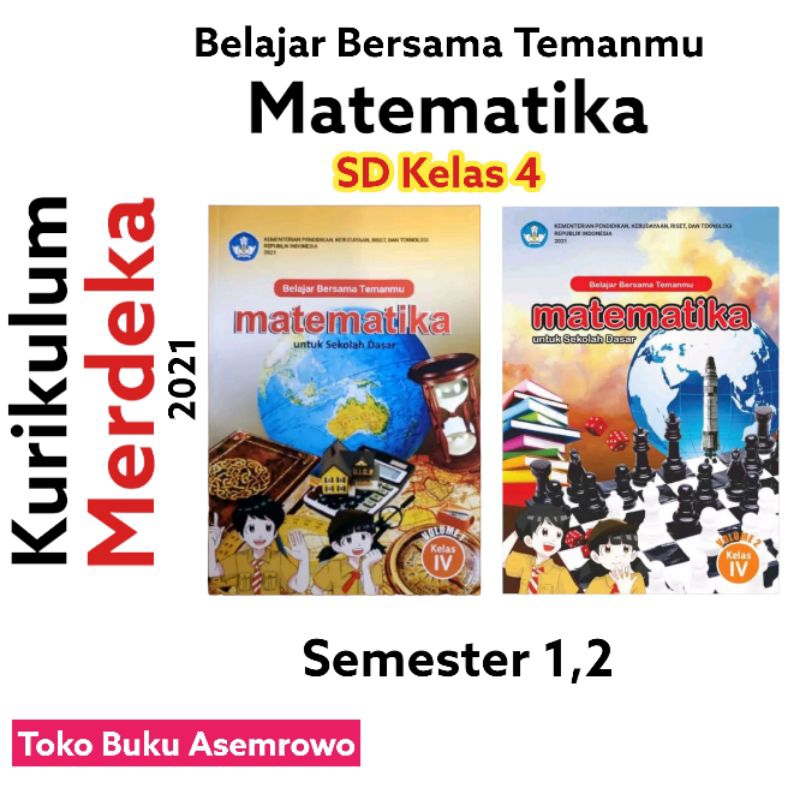 Jual Matematika SD Kelas 4 Semester 1 & 2 Paket Kurikulum Merdeka 2021 ...