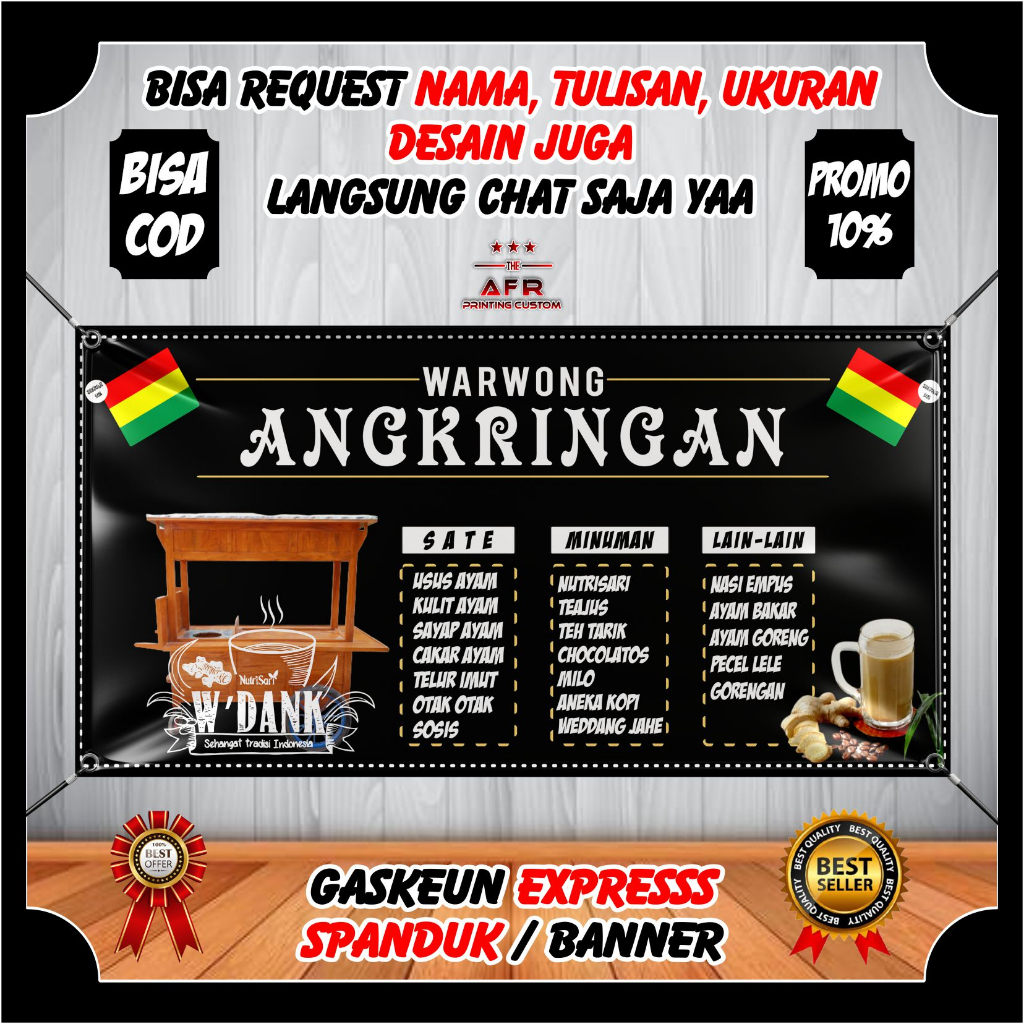 Spanduk Banner Angkringan Spanduk Custom Spanduk Gerobak Angkringan