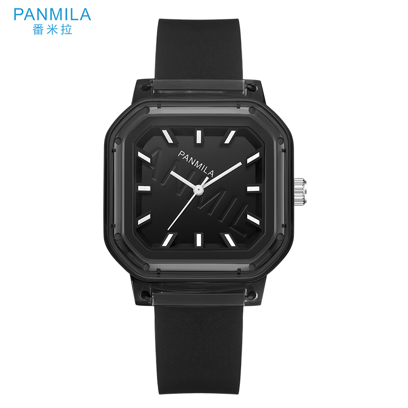 Jual Panmila Jam Tangan Kasual Sporty Hitam P0618L-ZZ1HHH Tali