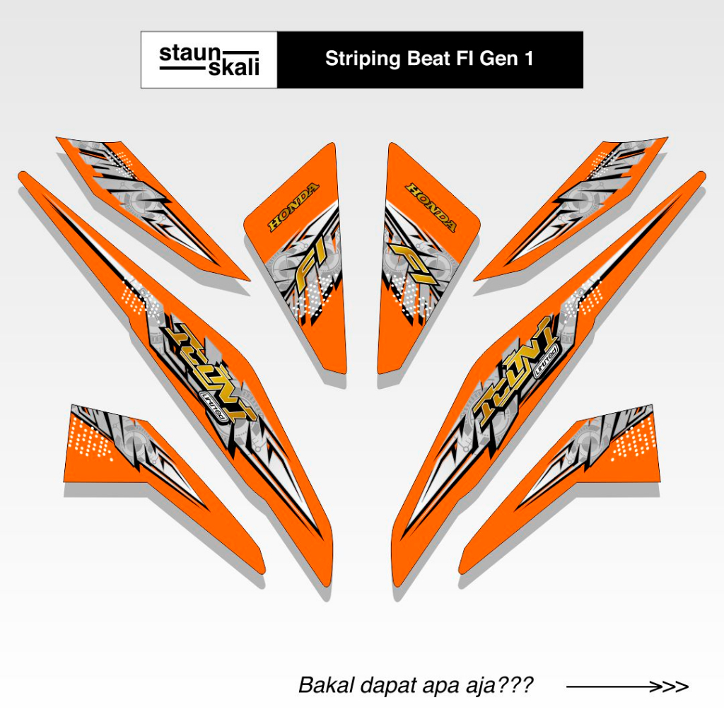 Jual Striping Honda Beat FI Variasi (15) 2012 2013 2014 2015 Hotwheels