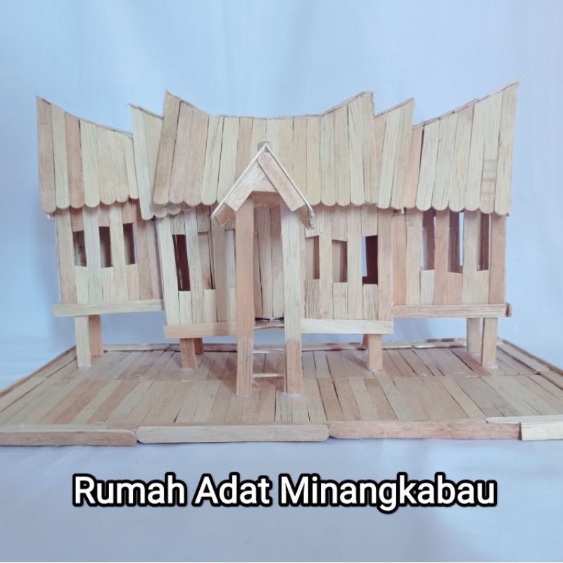 Jual Miniatur Rumah Adat Gadang Dari Sumatra Minangkabau Terbuat dari