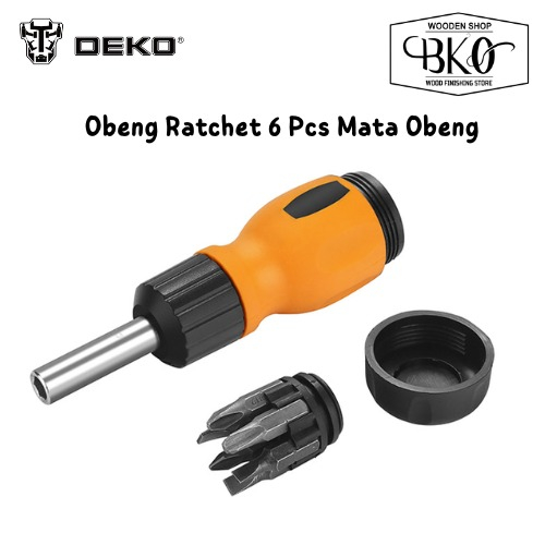 Jual DEKO Ratchet Handle And Bits Set (Obeng Ratchet 6 Pcs Mata Obeng ...