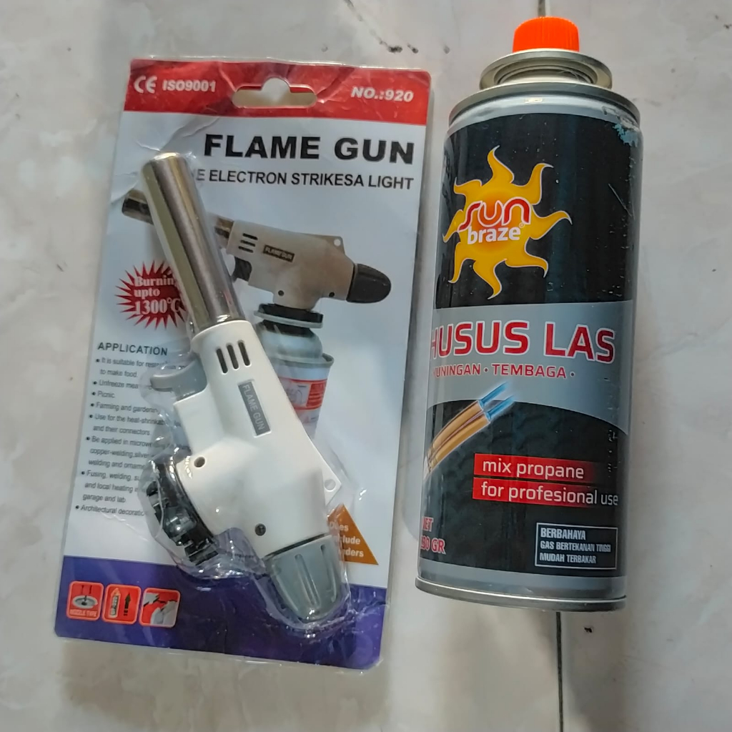 Jual Khusus Jawa Paket Flame Gun Gas Torch Dan Tabung Gas Portabel Butana Asli Shopee Indonesia