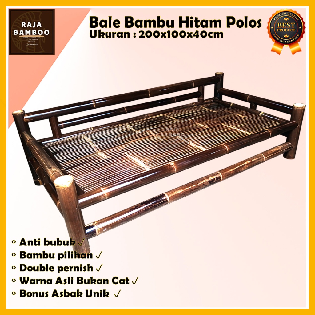 Jual Bale Bambu Hitam Bench Bambu Bale Lesehan Ukuran 200 X 100cm Rakit Sendiri 5379