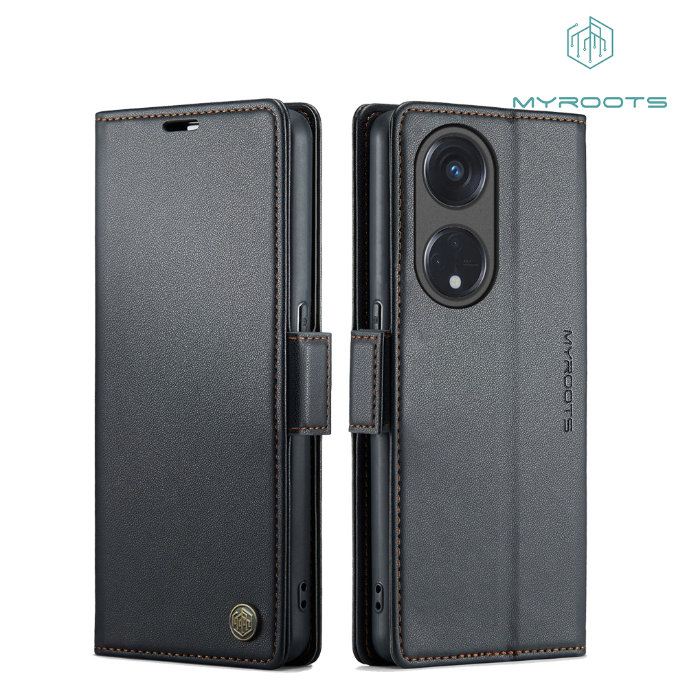 Jual Myroots Leather Case Flip Rfid For Oppo A98 A78 5g Soft Tpu Lambskin Shockproof Phone Cover 1961