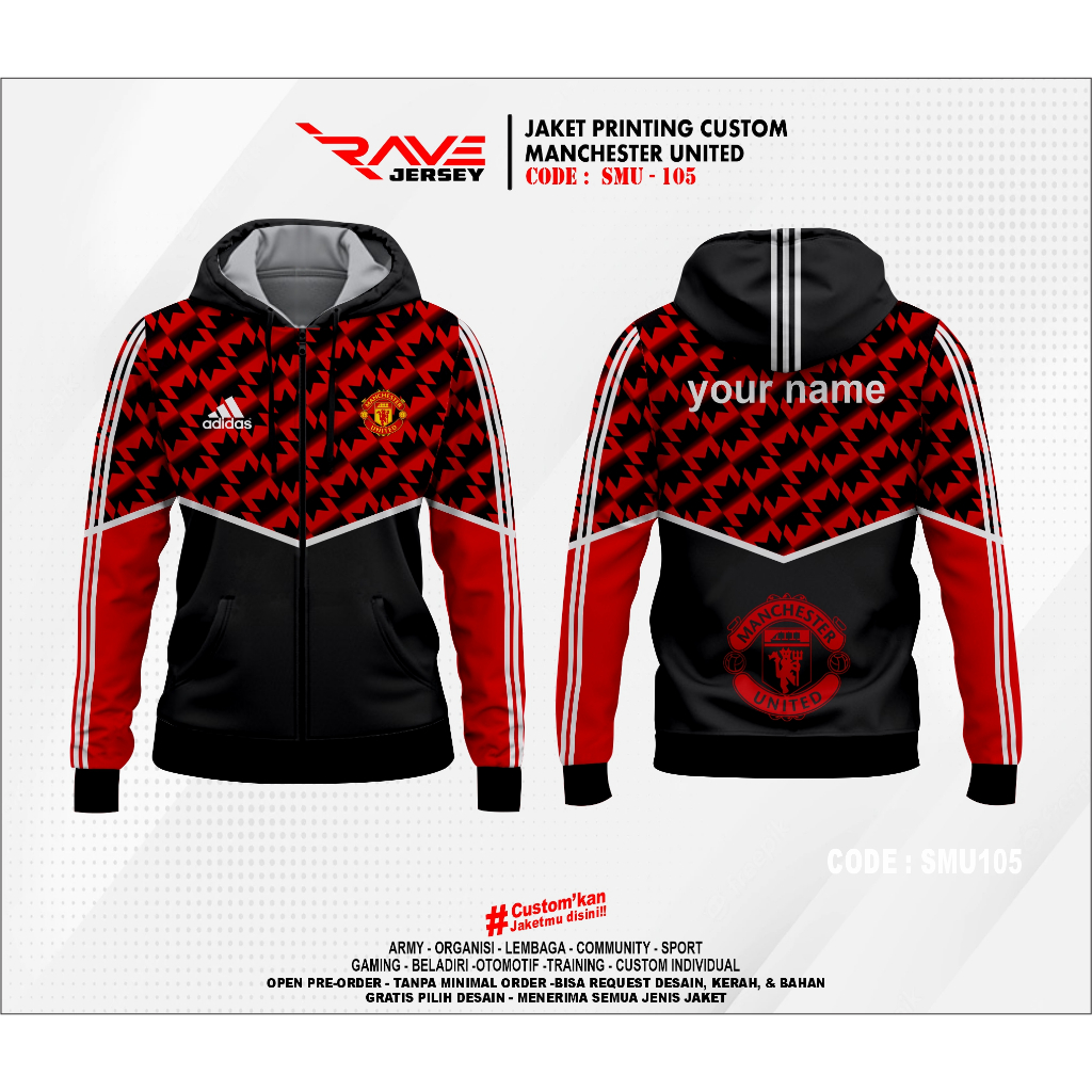 Jual JAKET CLUB BOLA MU MANCHESTER UNITED SESI 1 FULL PRINTING ...