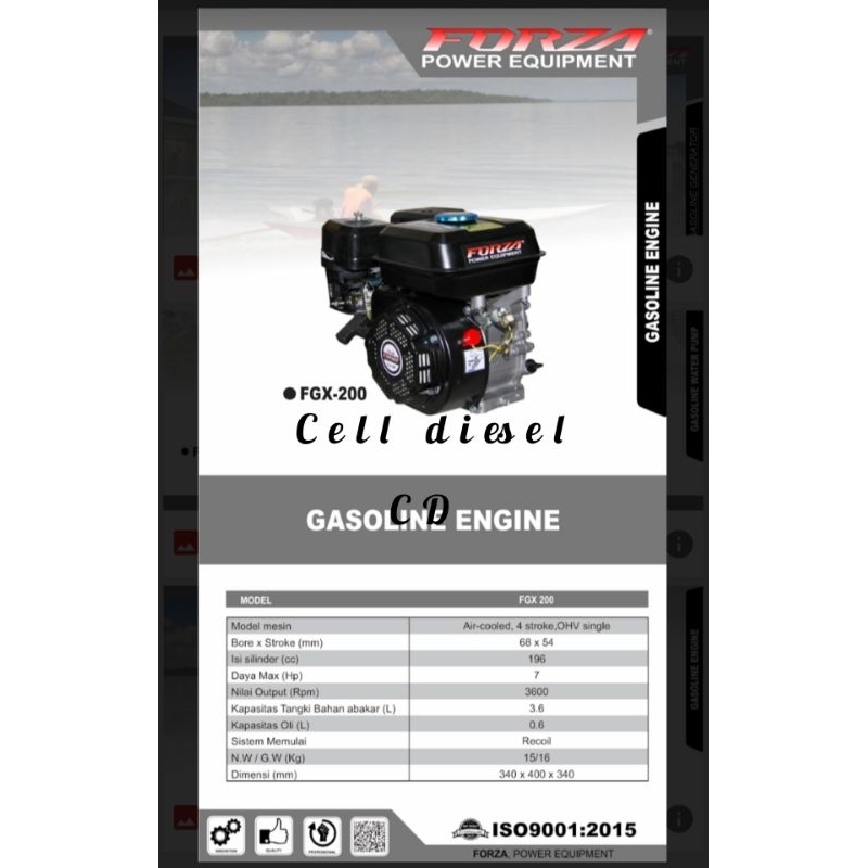 Jual mesin penggerak Engine Forza FGX 200 (7 HP) putaran cepat | Shopee ...