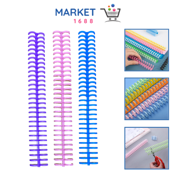 Jual Market1688 Ring Binder Plastik Spiral 30 Lubang DIY Spiral Binder ...
