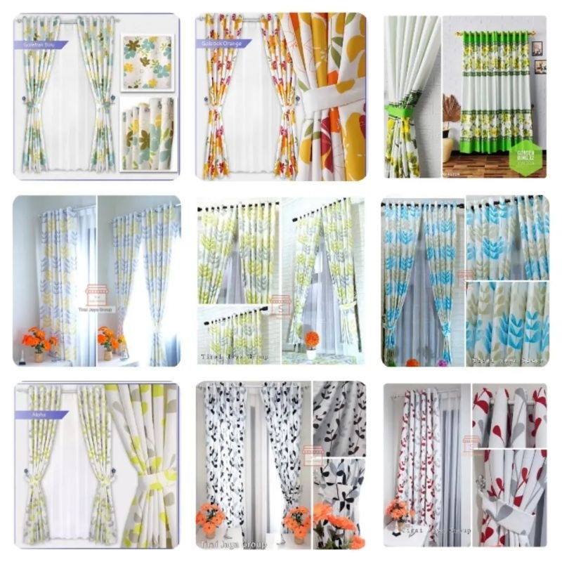 Jual Gorden Pintu / Cendela Aestetik Hordeng katun Model Smokring