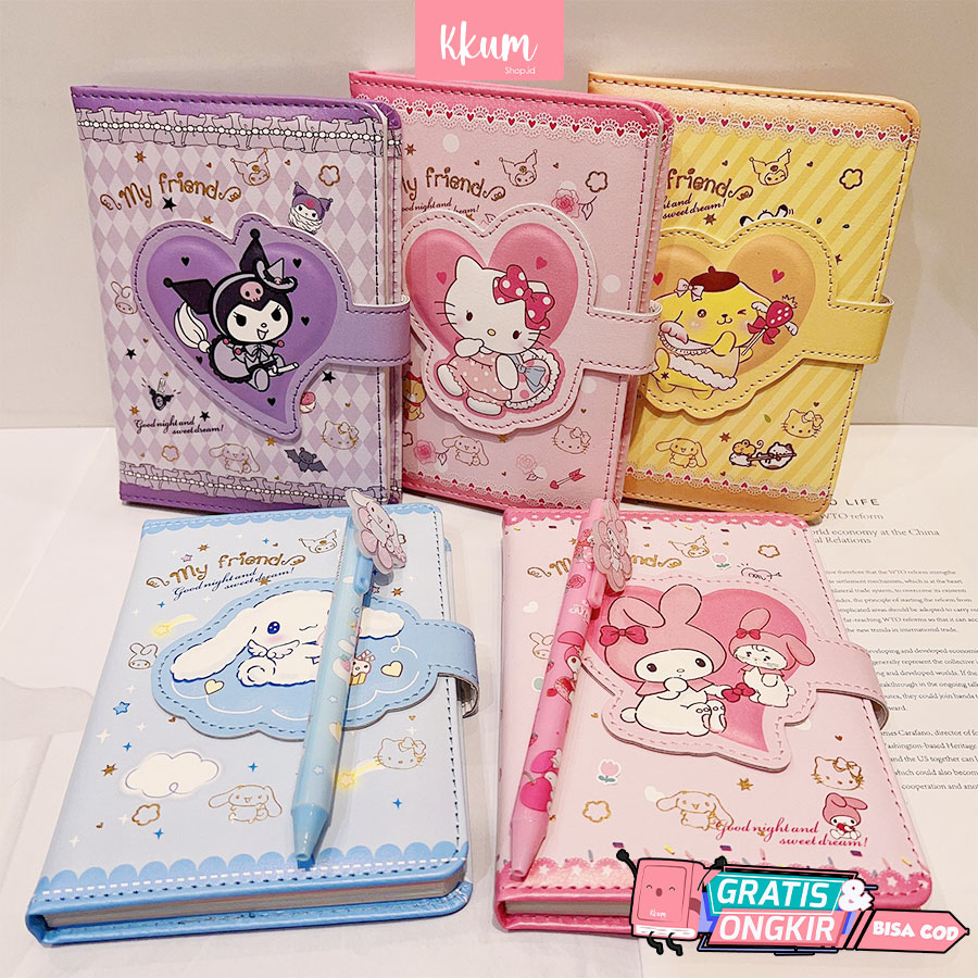 Jual 2 in 1 Gift set notebook sanrio magnet/ Buku tulis cute kuromi ...