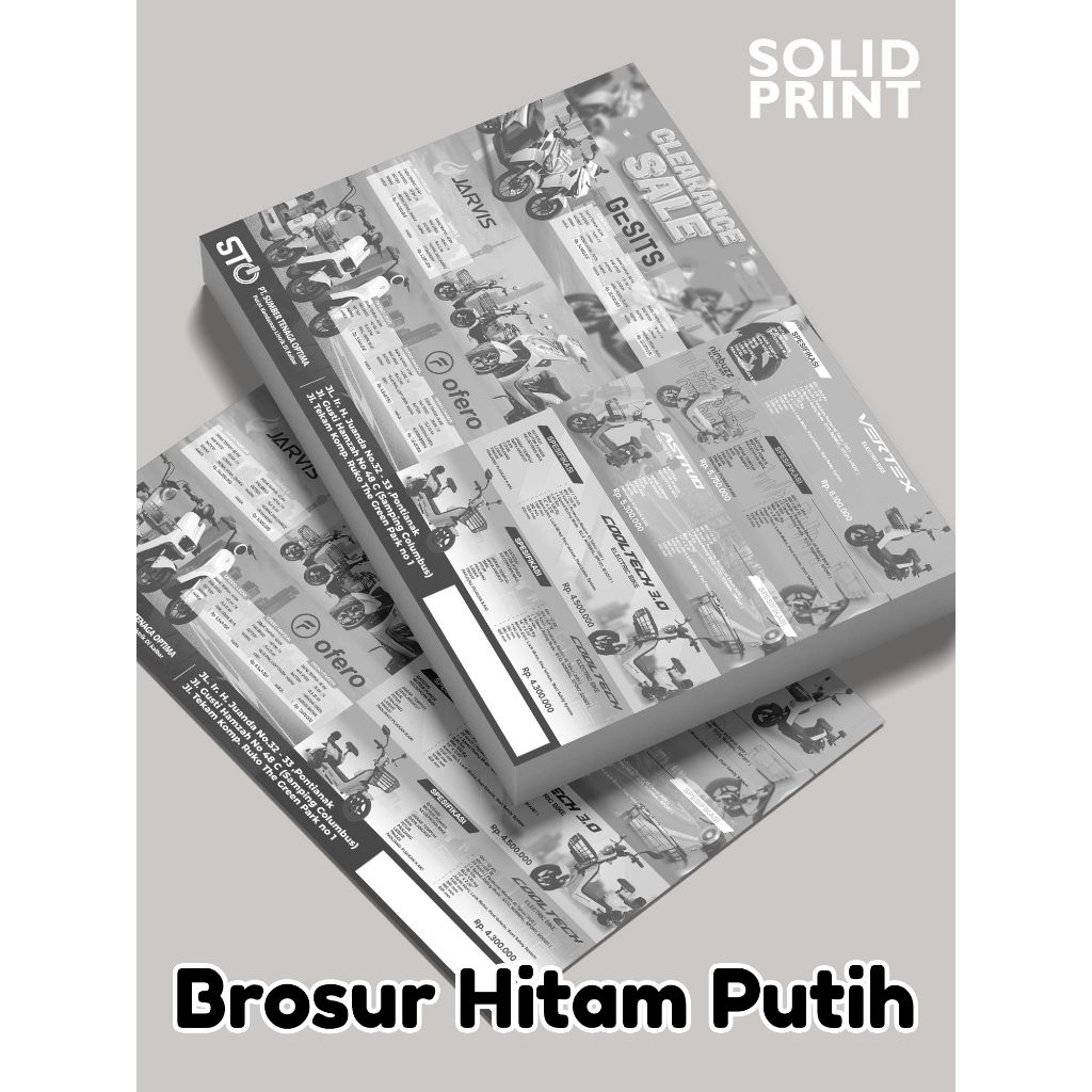 Jual Print Brosur Cetak Brosur Flyer Poster Hitam Putih A3 A4 A5