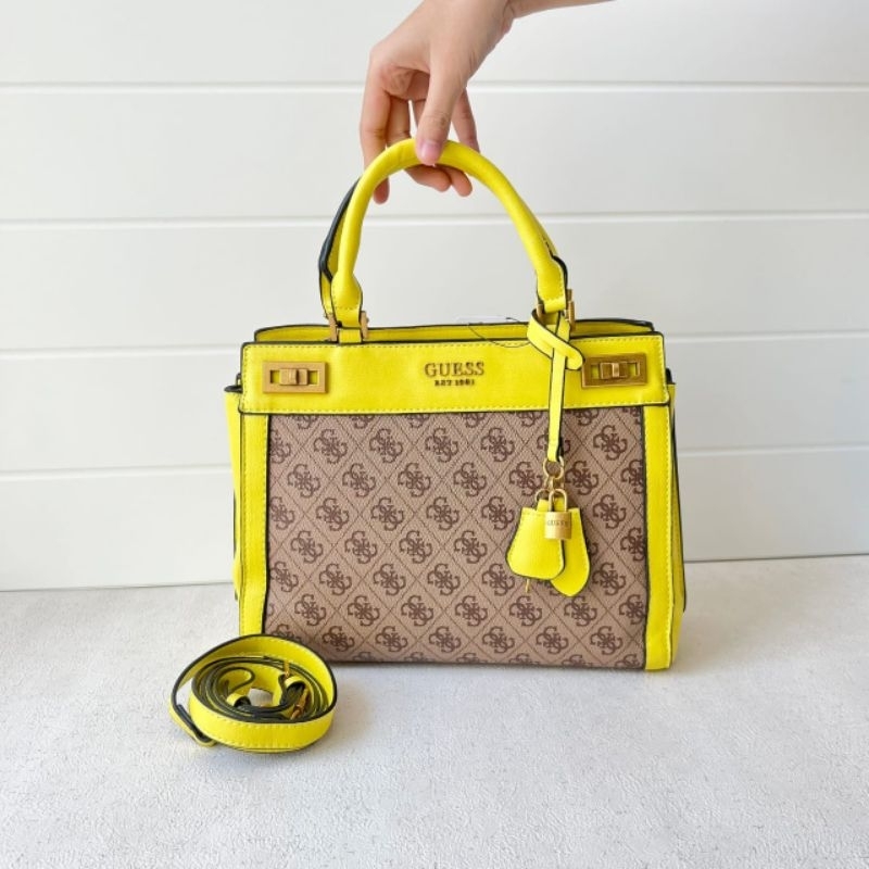 Tas Guess Bags Yellow Ladies Purse With Self Leaf Petal – BagsBaker