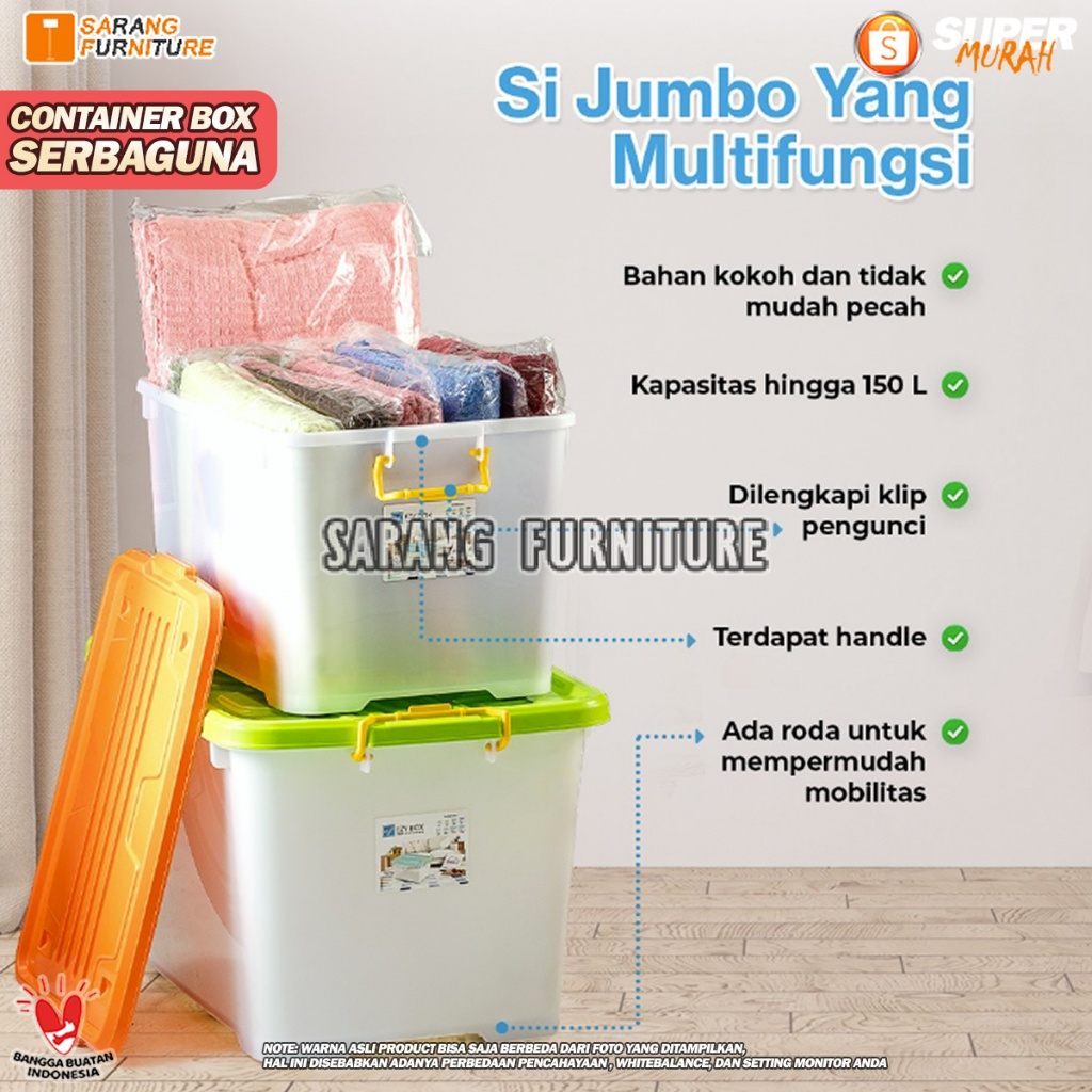 Jual EZY STORAGE 130 LITER CONTAINER BOX KONTAINER BOX TEMPAT KOTAK ...