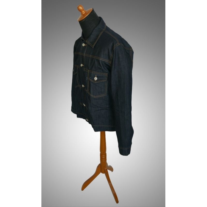 Jual SIMISSTY DENIM. VINTAGE JACKET RAW DENIM 16 OZ TIPE 2. DARK BLUE ...