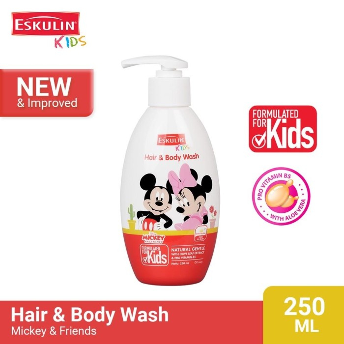 Jual Eskulin Kids Hair & Body Wash Mickey & Friends Botol 250ml ...