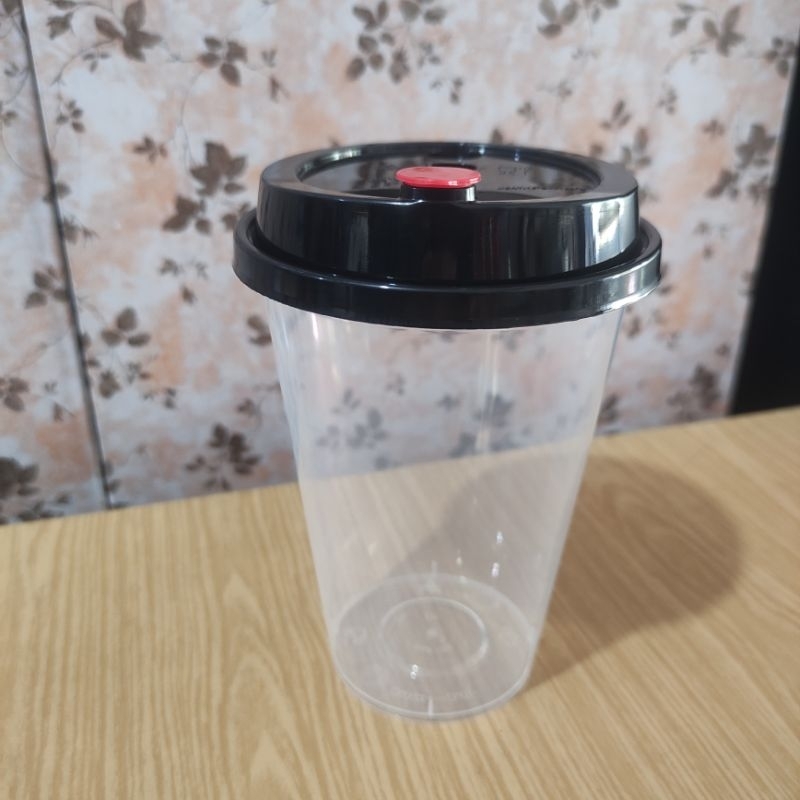 Jual Gelas CLEAR/BENING PP Cup Injection 14 Oz 400ml + Tutup & Stopper ...