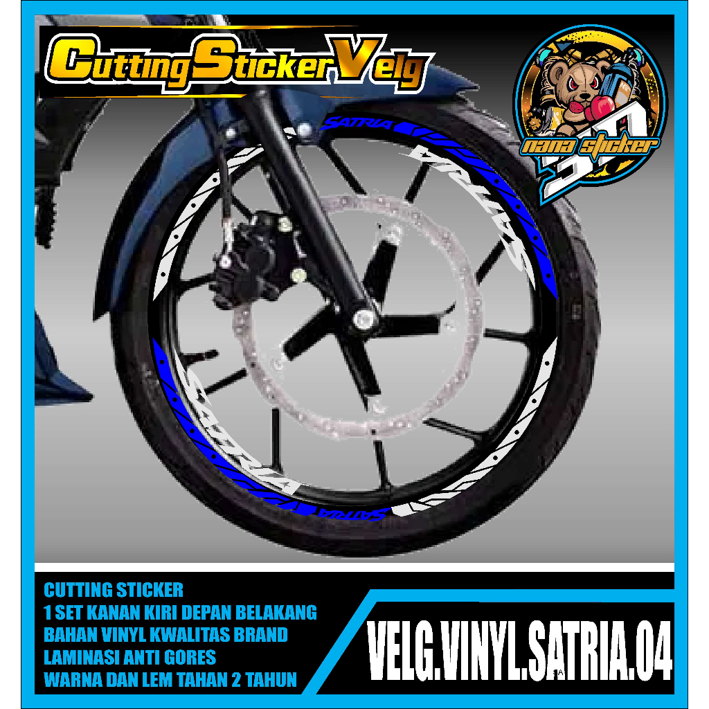 Jual CUTTING BARU STIKER VELG SATRIA- STICKER LIS LIST VELG VARIASI ...