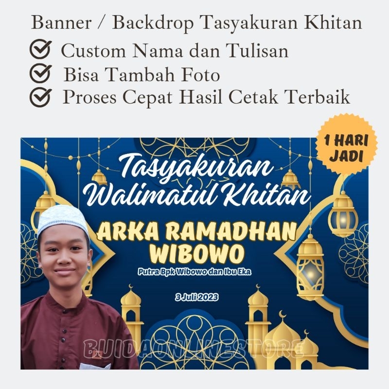 Jual Banner Backdrop Spanduk Tasyakuran Walimatul Khitan Dekorasi Acara