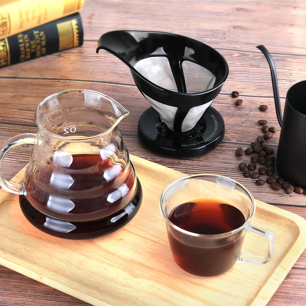 Jual V60 Double Layer COFFEE FILTER DRIPPER Black iCafilas | Shopee ...