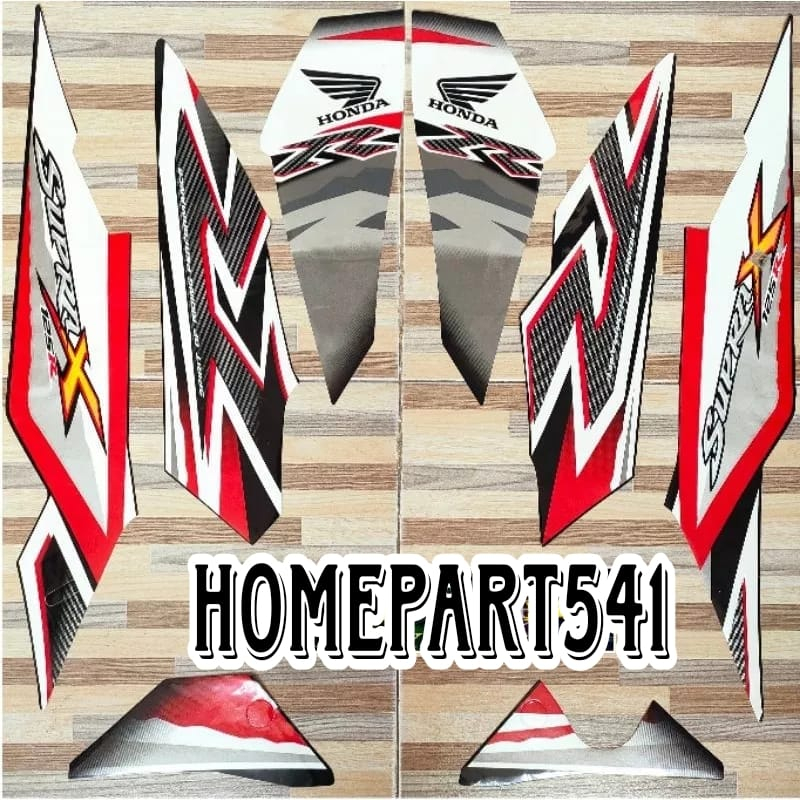 Jual Sticker Striping Honda Supra X R Cw Hitam Merahtahun