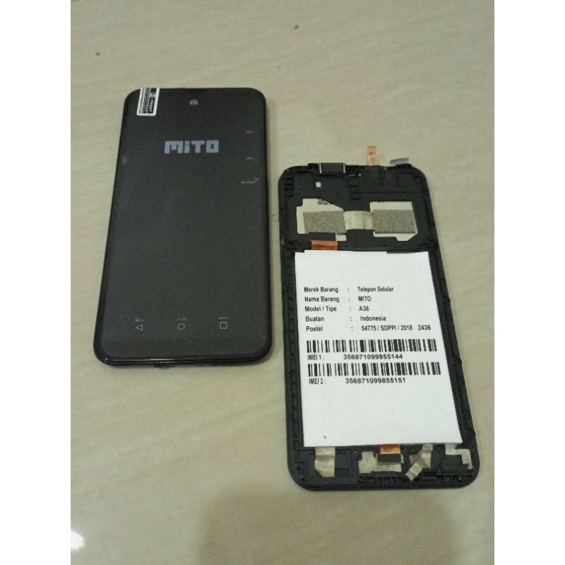 Jual Lcd Layar Sentuh Touchscreen Frame Fullset Mito A36 Mito W1 Layar ...