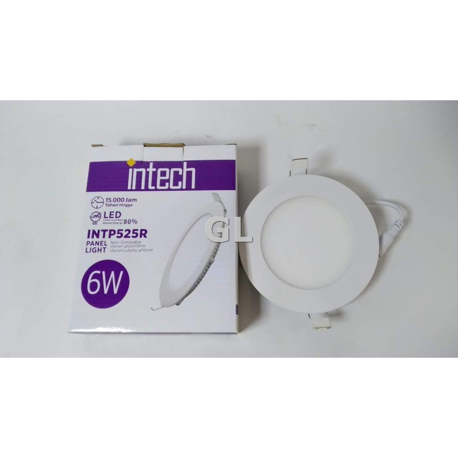 Jual LED Panel Downlight Intech 6 W Bulat ( Putih ) PROMO CUCI GUDANG ...