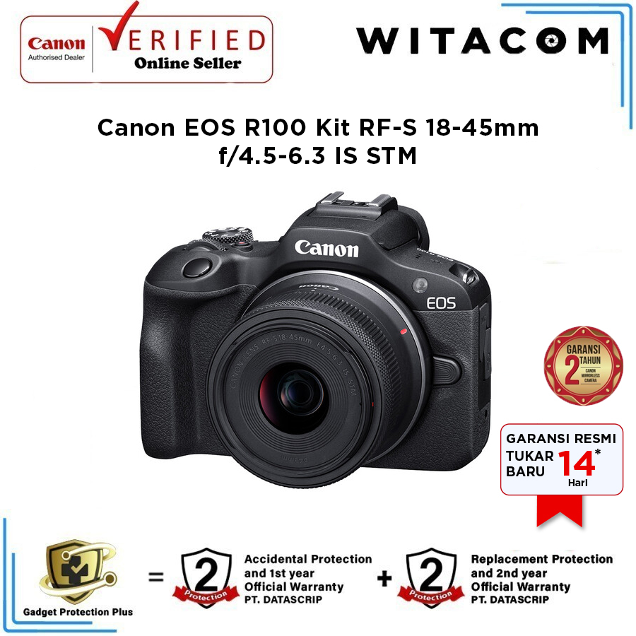 Jual Canon EOS R100 / R 100 Kit RF-S 18-45mm f4.5-6.3 IS STM - Garansi ...