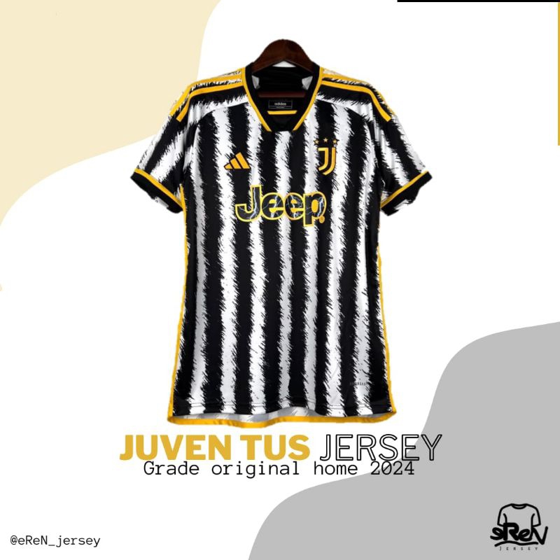 Jual JERSEY JUVENTUS GRADE ORI HOME 2024 EREN JERSEY HITAM KUNING PUTIH