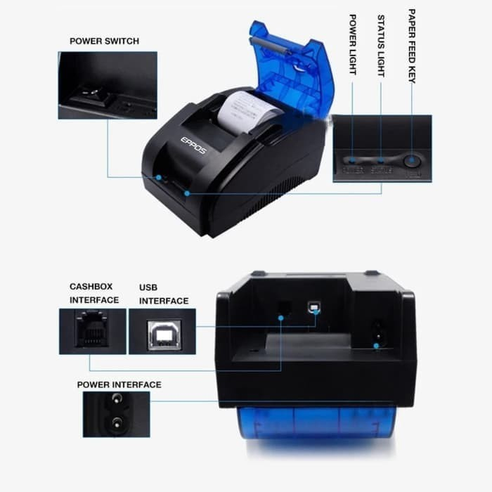 Jual MOKA POS PRINTER BLUETOOTH / PPOB POS THERMAL 58MM EPPOS RPP02 ...