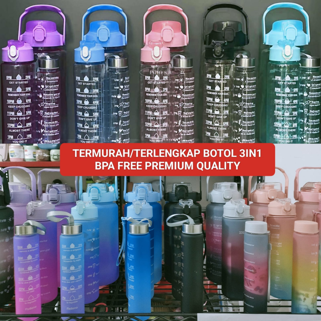 Jual Botol Beranak/Botol Minum Viral Set 3in1 2 Liter + 1000ml + 300ml ...