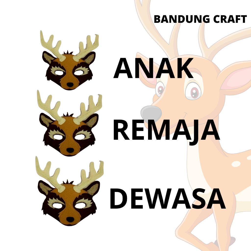 Jual Topeng flanel karakter Binatang Rusa buat drama acara17agustus ...