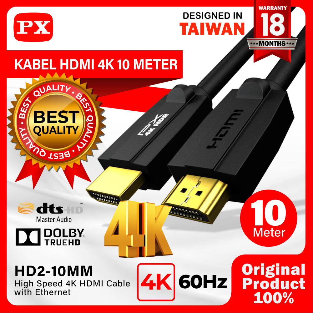 Jual Kabel HDMI to HDMI 10 Meter Ultra HD 3D 4K HDMI Cable ARC PX HD2