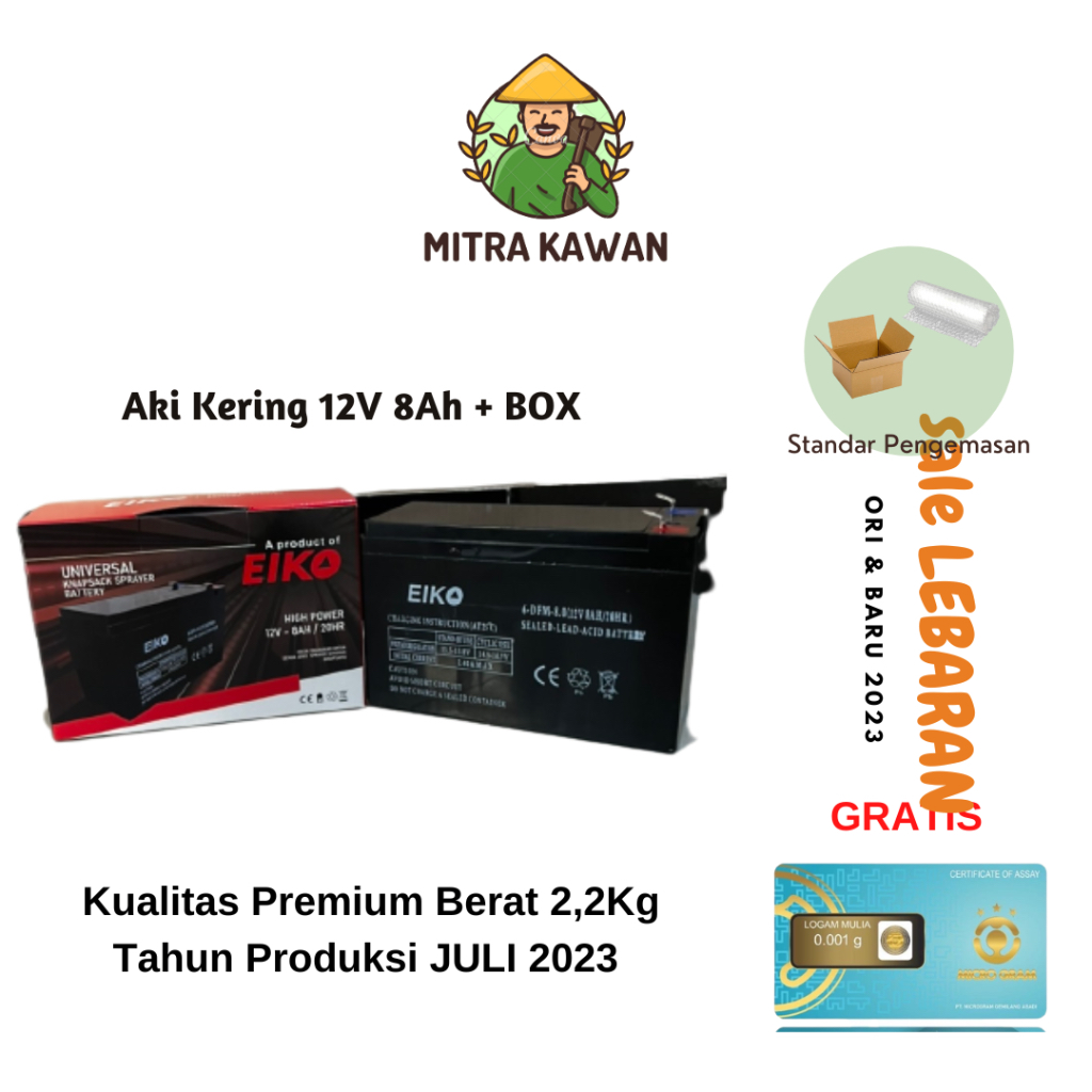 Jual Baterai Aki Sprayer V Ah Ah Eiko Dragon Box Semua Merk Sprayer Shopee Indonesia