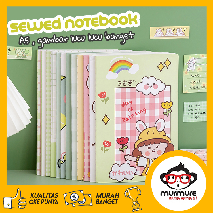 Jual Murmure Notebook Buku Tulis Catatan A5 Motif Kartun Lucu A5