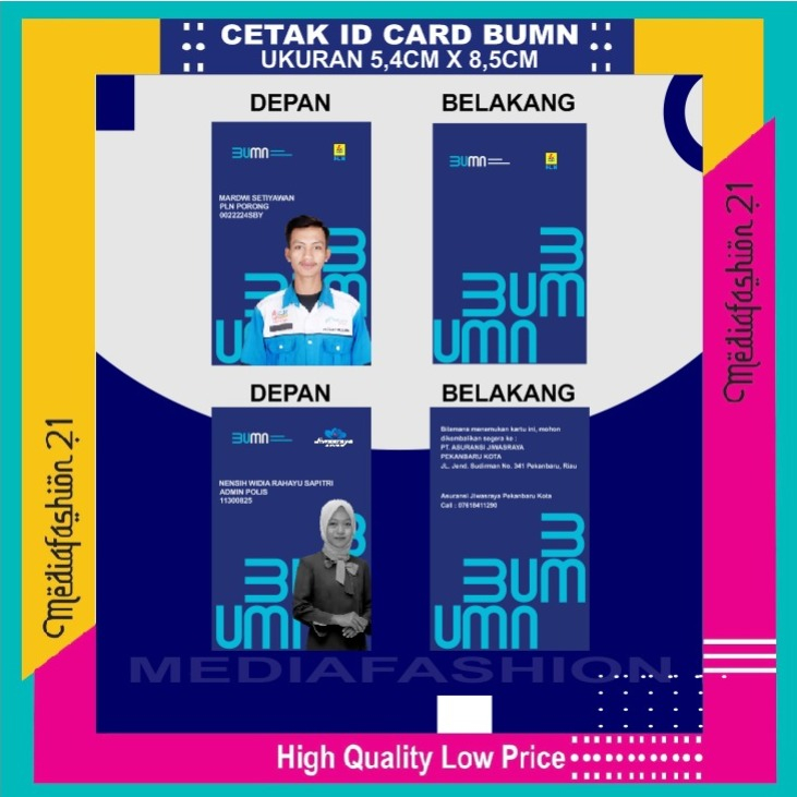 Jual Cetak ID Card BUMN (Badan Usaha Milik Negara) Bahan PVC | Shopee ...