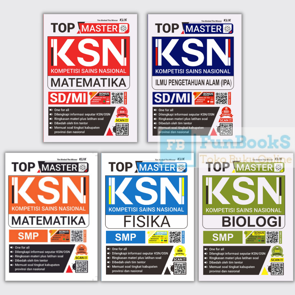 Jual Buku Seri KSN - TOP MASTER KSN Matematika SD, IPA SD, Matematika ...