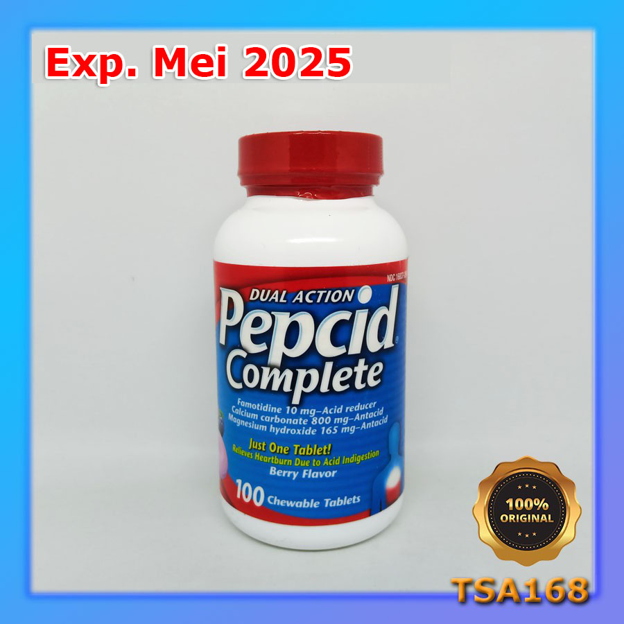 Jual Pepcid Dual Action Complete 100 Chewable Tablets Berry Flavor Shopee Indonesia