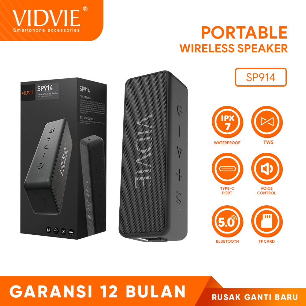 Jual VIDVIE Speaker TWS Bluetooth Wireless 20W SP914 / IPX 7 / TWS Connect / TF Card Slot | Shopee Indonesia