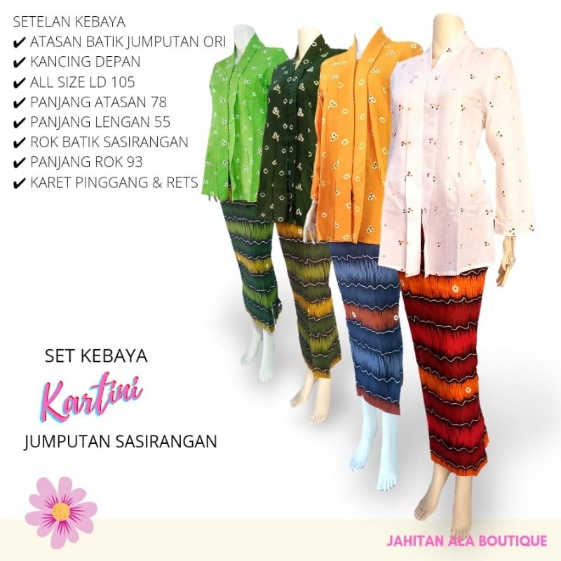 Jual Set Kebaya Kartini Jumputan Setelan Kebaya Rok Batik Kebaya